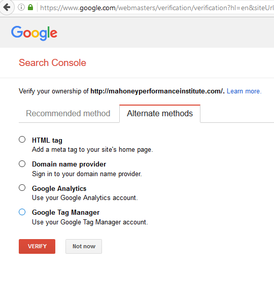 Where to Start with SEO - Google Search Console Verification